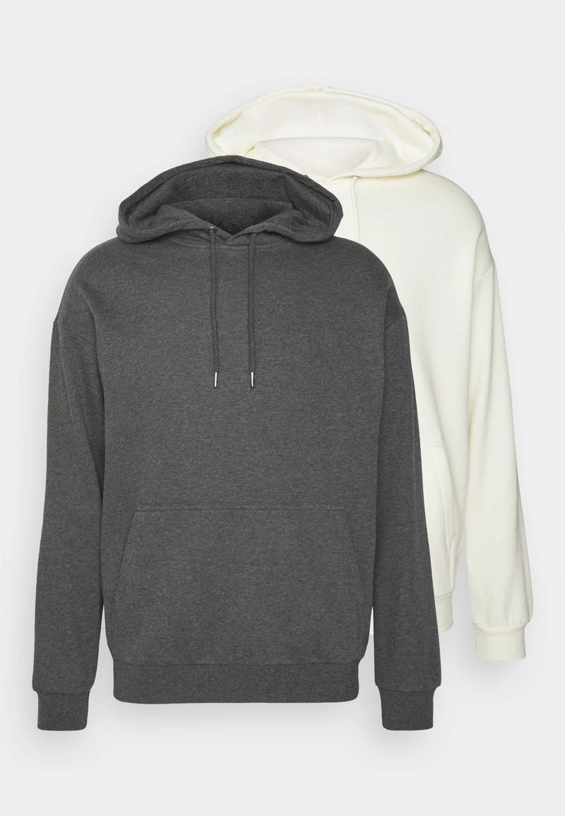 YOURTURN UNISEX 2 PACK - Felpa Con Cappuccio - Mottled Dark Grey/off-white 7 YOURTURN UNISEX 2 PACK - Felpa Con Cappuccio - Mottled Dark Grey/off-white - immagine 5