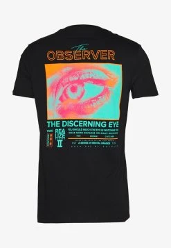 YOURTURN UNISEX OBSERVER - T-shirt Con Stampa - Black