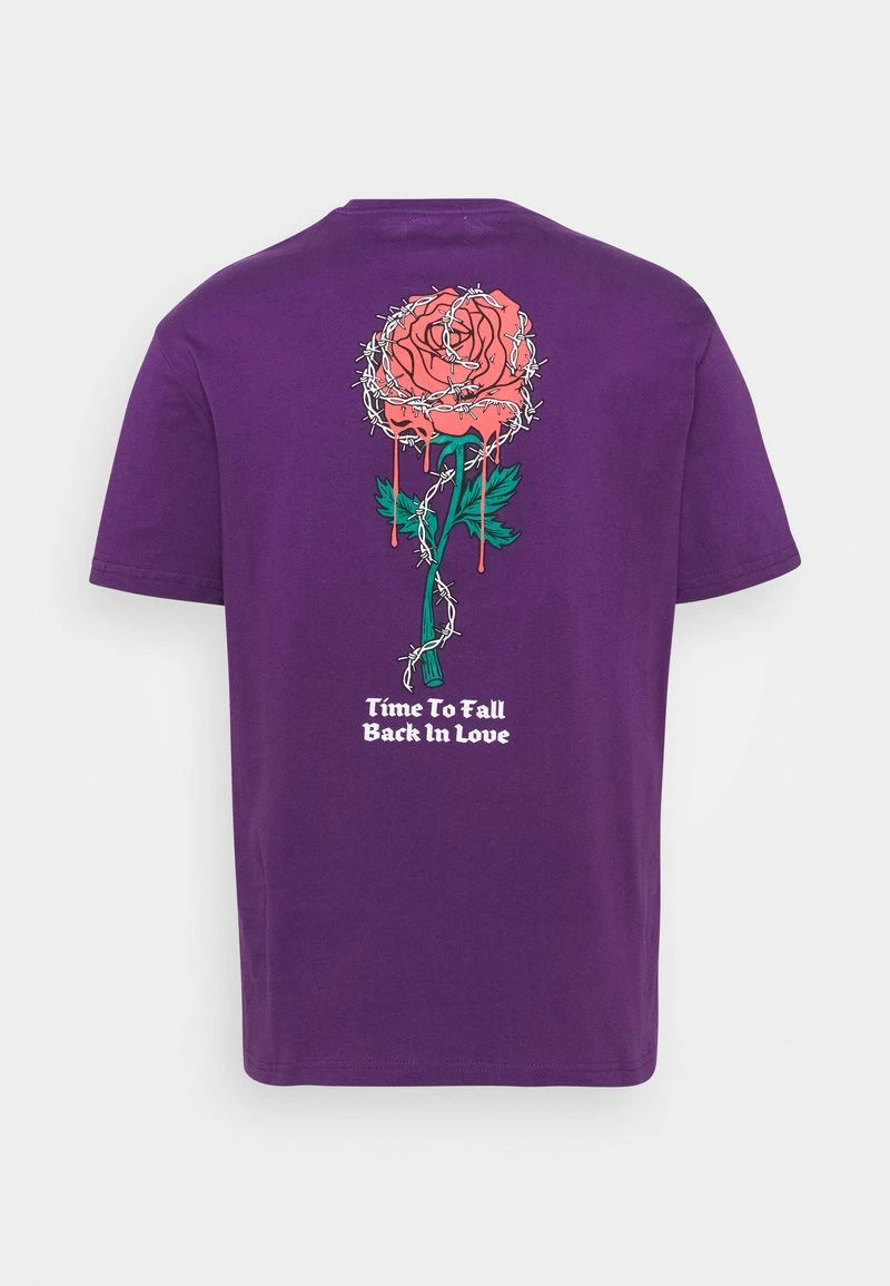 YOURTURN ROSE AND BARBED WIRE UNISEX - T-shirt Con Stampa - Purple 4 YOURTURN ROSE AND BARBED WIRE UNISEX - T-shirt Con Stampa - Purple - immagine 2