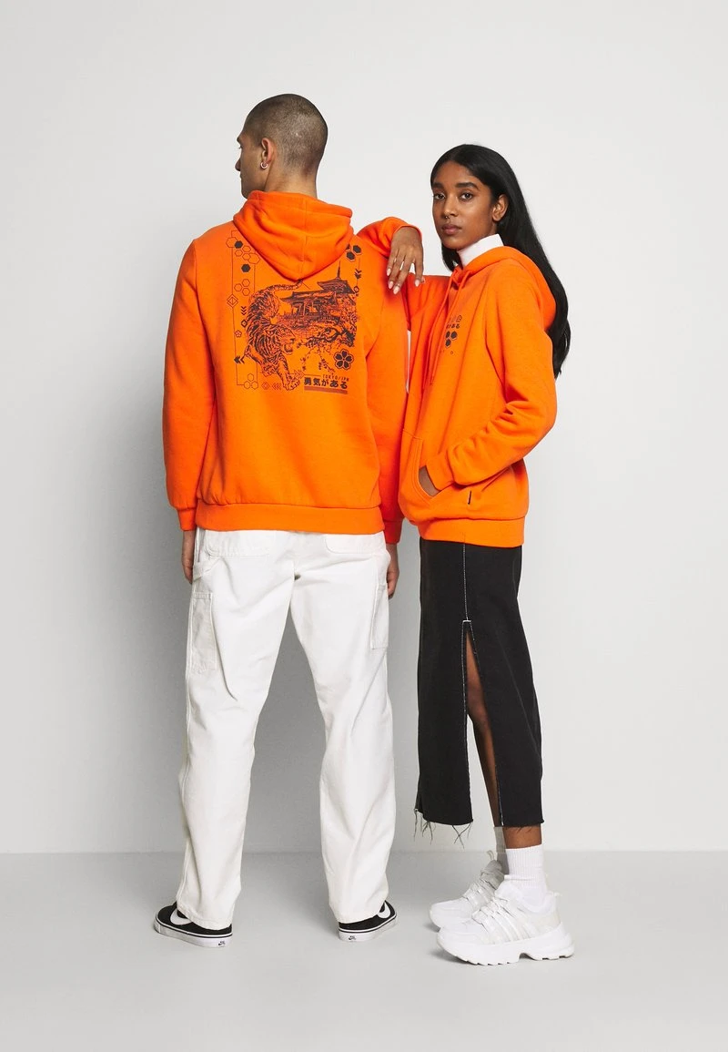 YOURTURN Felpa Con Cappuccio - Orange, Unisex 5 YOURTURN Felpa Con Cappuccio - Orange, Unisex - immagine 3