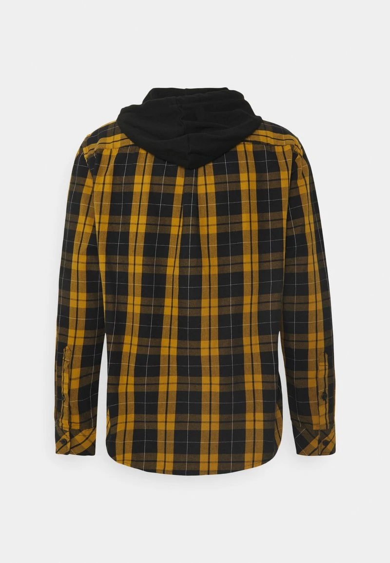 YOURTURN UNISEX CHECK WITH HOOD - Camicia - Black/yellow 4 YOURTURN UNISEX CHECK WITH HOOD - Camicia - Black/yellow - immagine 2
