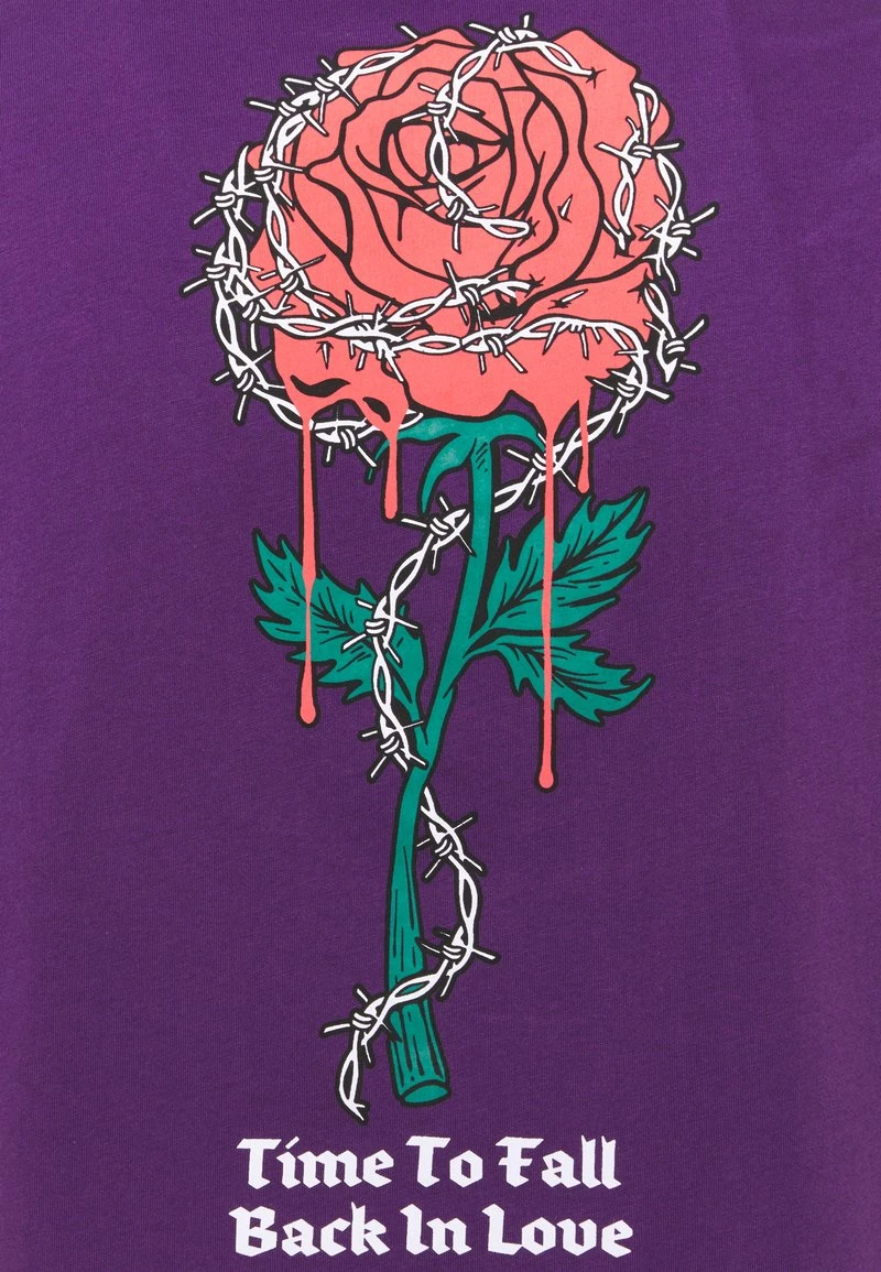 YOURTURN ROSE AND BARBED WIRE UNISEX - T-shirt Con Stampa - Purple 5 YOURTURN ROSE AND BARBED WIRE UNISEX - T-shirt Con Stampa - Purple - immagine 3